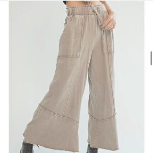 Easel Dark Grey Wide Leg Sweatpant